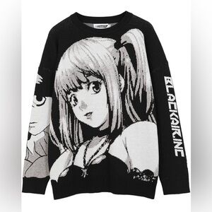 New FELLVISHK Anime Sweater Graphic Long Sleeve Oversize Knitwear 3D